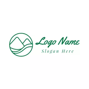 Nature Logo Encircled Green Mountain logo design
