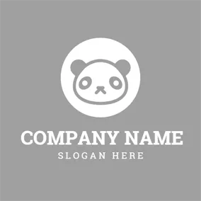 平底锅 Logo Encircled Panda Face logo design