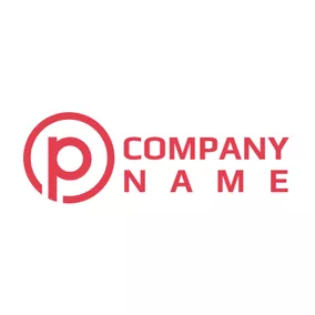 Pロゴ Encircled Red Letter P logo design