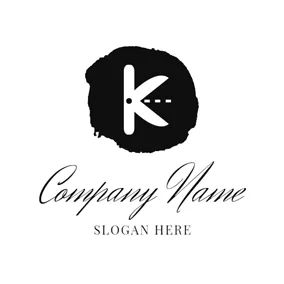 アルファベットロゴ Encircled White Letter K logo design