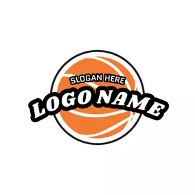 Crescent Logo Encircled Yellow and White Basketball logo design