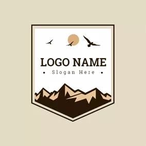 远足 Logo Endless Steep Mountain logo design