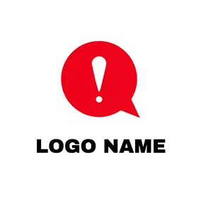對話Logo Exclamation Point Dialogue Box Warning logo design