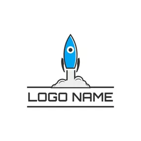 Cosmonaut Logo Explode and Rocket Icon logo design