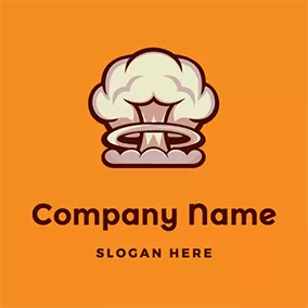 滑稽logo Explosion and Mushroom Cloud logo design