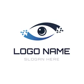 Movie Logo Eye Shape and Camera Lens logo design