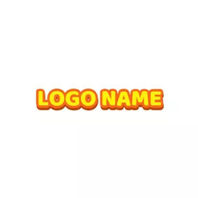 Font Logo Eyecatching Orange Outlined Wordart logo design