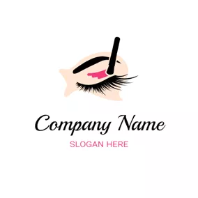 Female Logo Eyeshadow Brush and Eyelash logo design
