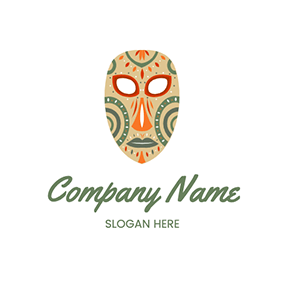 Can Logo Face Colored Drawing African logo design