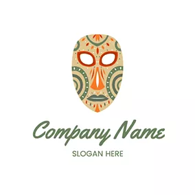 Design Logo Face Colored Drawing African logo design