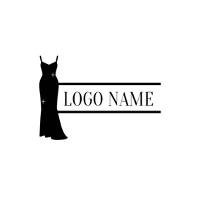 連衣裙logo Fashion Black Formal Dress logo design