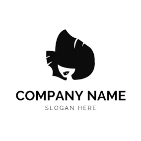 Makeup Logo Fashion Lady and Trendy Hairstyle logo design