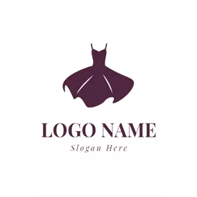 Flat Logo Fashion Slip Dress Icon logo design
