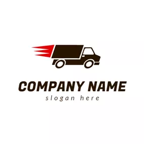 物流・運送　ロゴ Fast Black Truck logo design