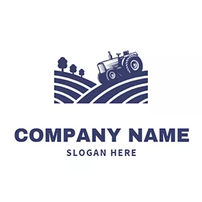 Crop Logo Field Tractor Harvester logo design