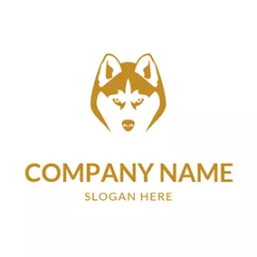 Doggy Logo Fierce Husky Face logo design