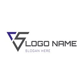 Logótipo De Colagem Figure Triangle and Abstract C S logo design
