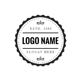 Logótipo De Decoração Figured Black Circle Postmark logo design