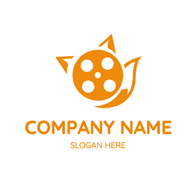 電影logo Film Reel Circle Editing logo design