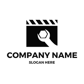 Movie Logo Film Screw Spanner Editing logo design