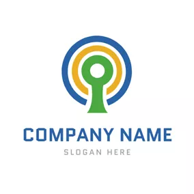 Corporate Logo Fingerprint Lock and Keyhole logo design