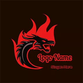 Logótipo Fast-food Fire and Dragon logo design