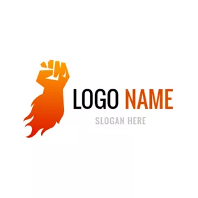 Doodle Logo Fire and Fist Power logo design