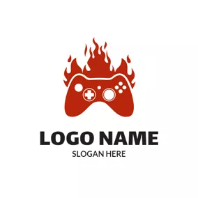 Kontrolle Logo Fire and Game Controller logo design