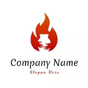 陶器 Logo Fire and Stean logo design