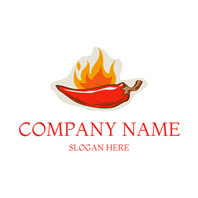 Gray Logo Fire Spicy Chili logo design