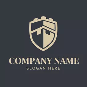 Logótipo De Colagem Firm Rampart and Shield logo design