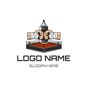 Stag Logo Fists Stage Sandbag Boxer logo design