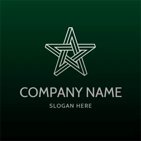 Chain Logo Five Pointed Star and Chain logo design