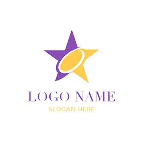 光环 Logo Five Pointed Star and Halo logo design