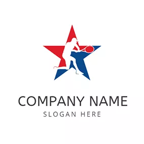 Competition Logo Five Pointed Star Player Squash logo design