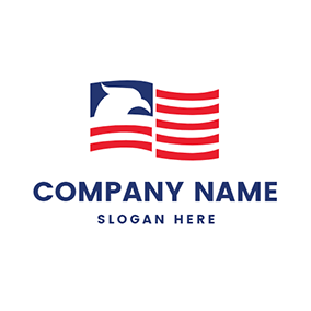 ワシのロゴ Flag Eagle Stripe American logo design