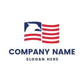 Rectangle Logo Flag Eagle Stripe American logo design