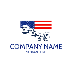 Logótipo De Bandeira Flag President Sculpture American logo design