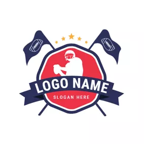 Fußball Logo Flagged Polygon and Football Player logo design