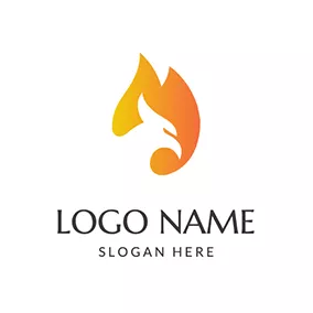 火苗Logo Flame Abstract Woodpecker logo design