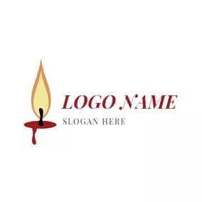 Logótipo Chama Flame and Small Candle logo design