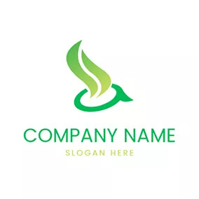 Green Logo Flame Line Abstract Letter A S logo design