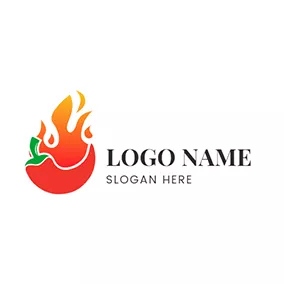 Logotipo De Llama Flame Pepper Taqueria logo design