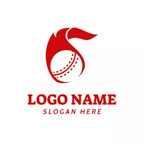 Softball Logo Flaming and Moving Cricket Ball logo design