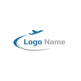 Reiseagentur Logo Flat Airline and Airplane logo design