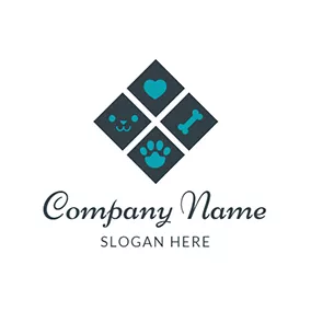 Face Logo Flat and Simple Pet Icon logo design