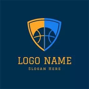 Korb Logo Flat Badge and Basketball logo design