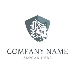 虎のロゴ Flat Badge and Tiger logo design
