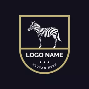 Zebra Logo Flat Badge and Zebra logo design