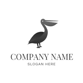 鹈鹕 Logo Flat Black Pelican logo design